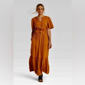 Flutter Sleeve A-Line Dress